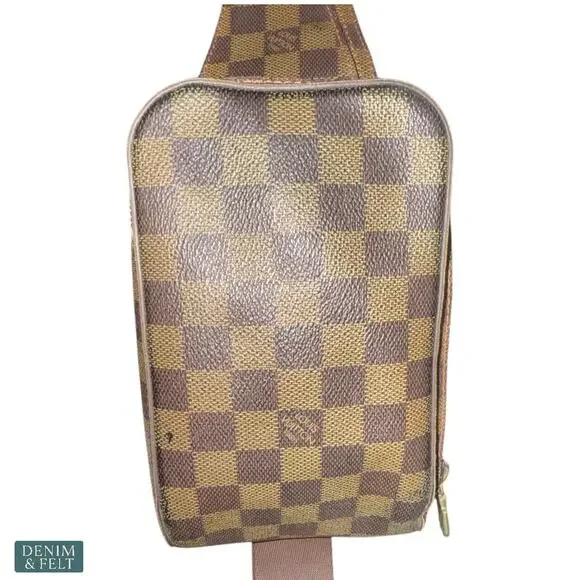 Louis Vuitton Damier Ebene Geronimos Sling Crossbody Belt Bag Brown Canvas Luxe